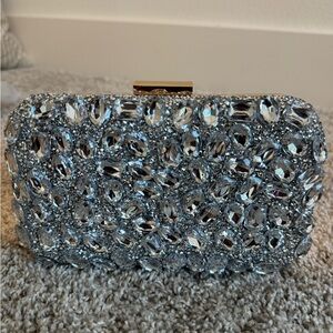 Elegant Silver Crystal Clutch